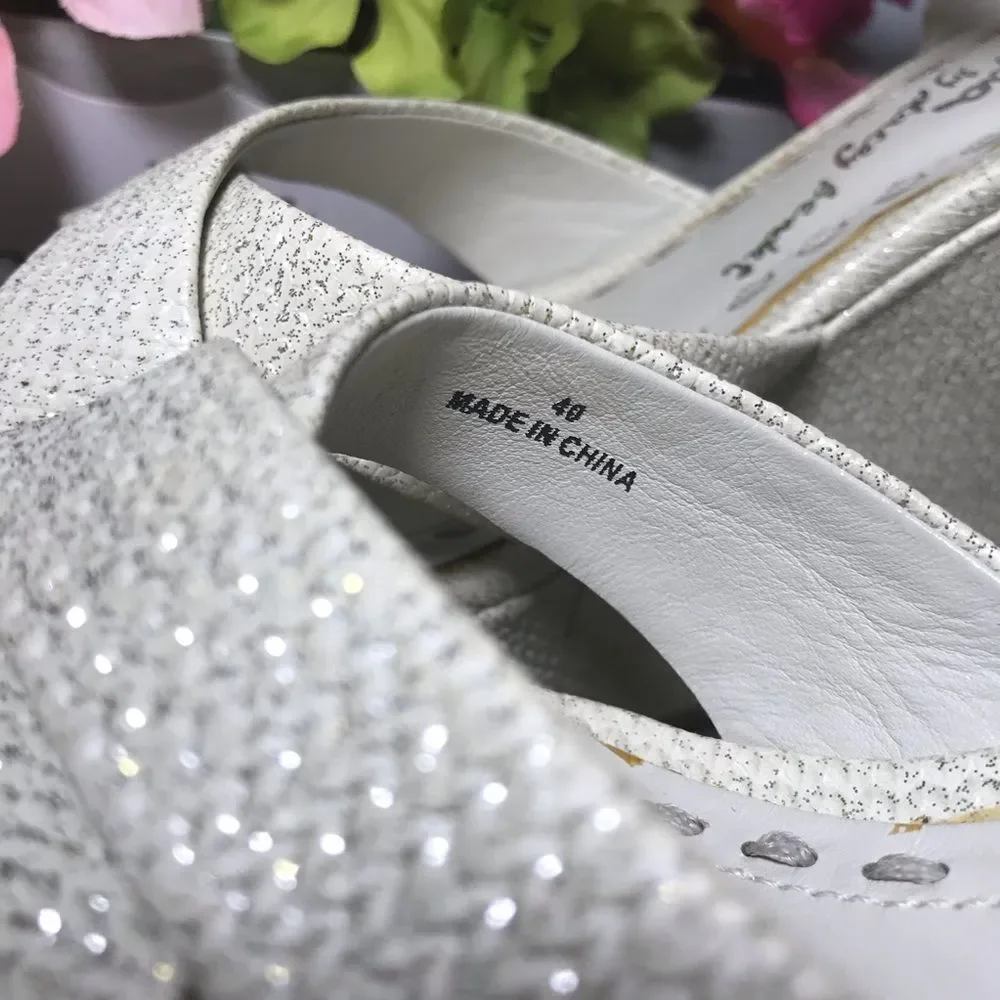 Alice & Olivia Juliet Metallic Platform Wedges Sz 40
